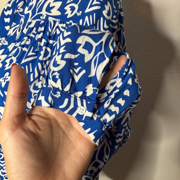 Pendleton Floral Blue and White Long Sleeve Shirt Size M - Picture 5 of 6